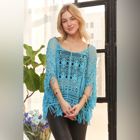 ADORA Fringe Hem Crochet Top main image 0